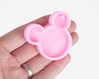 1 piece Shiny Cartoon Keychain Mold, Silicone Mickey Minnie Mouse Mold 103386