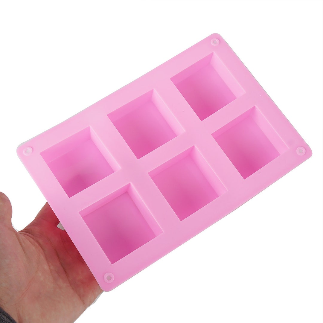 1PC Pink Silicone Pudding Mold Square Plaster Mold 6cavity Resin Mold
