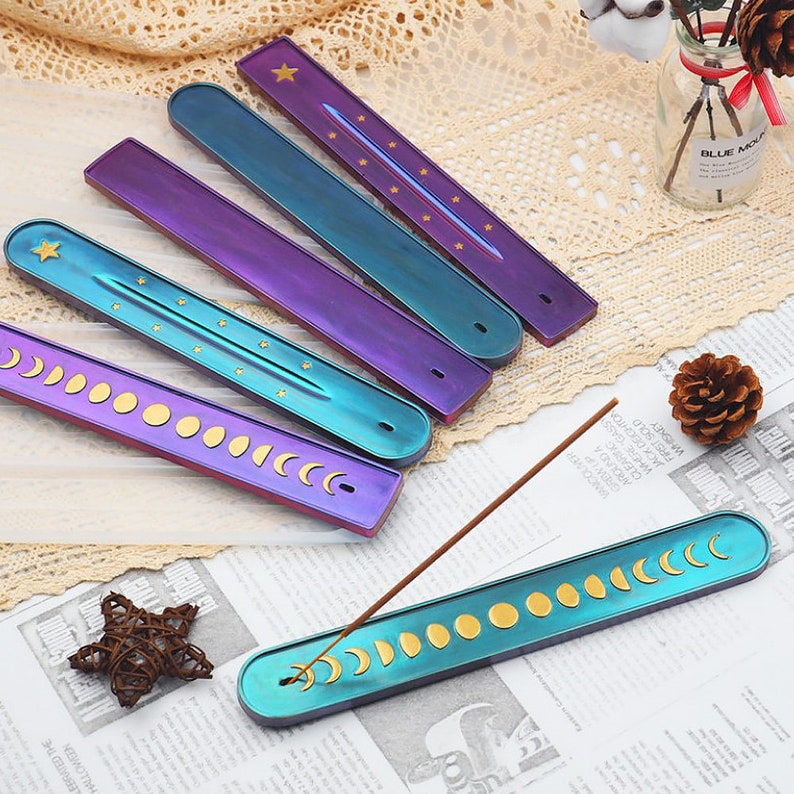 Long Strip Incense Burner Mold Moon and Star Incense Holder Mold 103551 1 pc Silicone Incense Stick Holder Mold