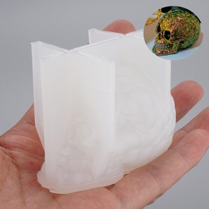 1PC Silicone 3D Skull Mold, Halloween Decoraion, Halloween Ornaments DIY Resin Mold 10411650
