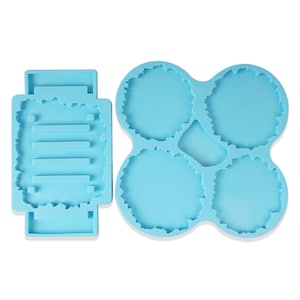 1 Set Irregular Geode Silicone Coaster Mold Cup Holder Coaster Mold Silicone Resin Mold 10353050