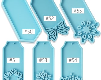 1PC Silicone Tag Mold, DIY Resin Luggage Tag Mold For Christmas Gift 103525