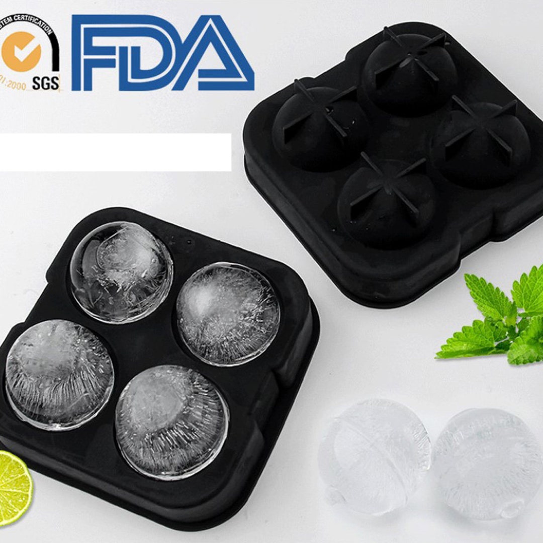 4cavity Ice Ball Tray 45MM Large Ice Ball Mold Silicone Ice Ball Mold