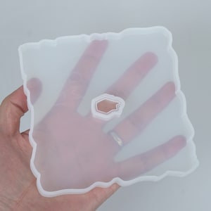 1 piece Square Wave Shaped Coaster Mold Silicone Coaster Molds for UV Epoxy Resin 10344060