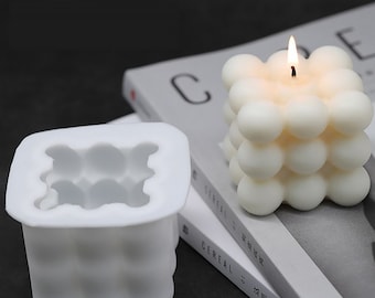 1PC 3D Magic Cube Candle Mold 3D Bubbles Candle Silicone Mold Home Decor 10355750