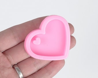 1 piece Shiny Silicone Heart Mold Silicone Keychain Mold Jewelry Craft Accessories 10338450