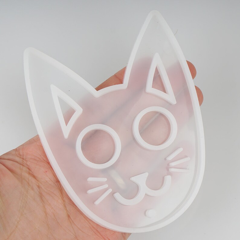 1 Piece Silicone Clear Large Cat Mask Mold Resin Keychain Mold DIY Resin Keychain For Gift 10354250