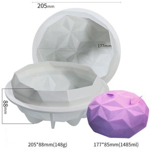 1PC 3D Diamond Shape Silicone Mold DIY Dessert Chocolate Mould Mousse Cake Mold Decorating Tool 10360752