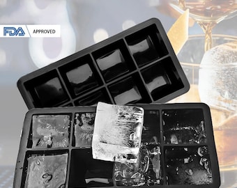8-Cavity Ice Cube Tray 50MM Square Silicone Ice Cube Mold Large Square Ice Cube Trays 10346850