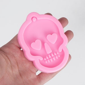 1 Piece Silicone Skull Mold With Keychain Hole DIY Resin Keychain Halloween Gift 10335850