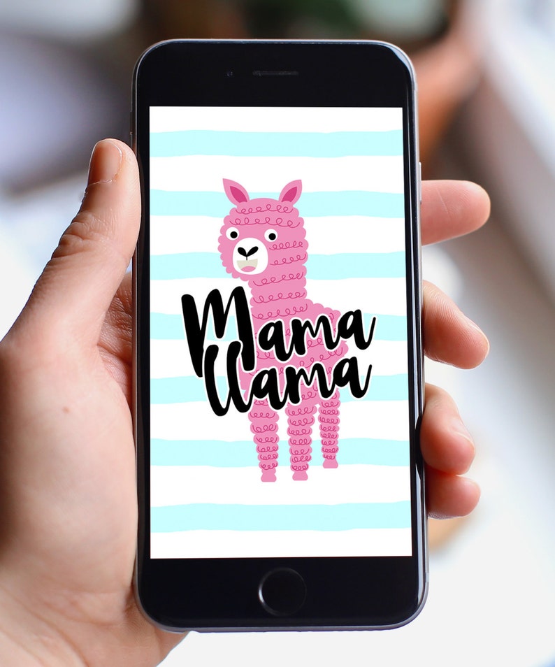 Iphone Background Mama Llama Wallpaper Instant Download Etsy