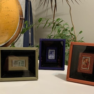 Marco en miniatura para fotografías, sellos y cuadros para pared o escritorio