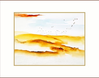 126 birds flying, print