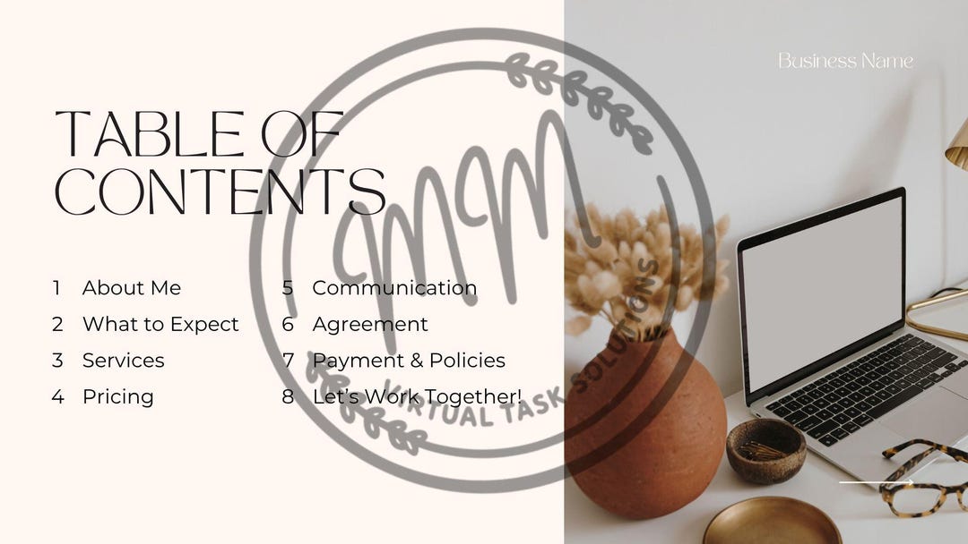 Virtual Assistant Service Menu Template | Editable Canva Pricing Guide ...