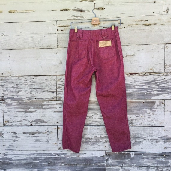 70s deadstock jeans • S • 28 • burgundy
