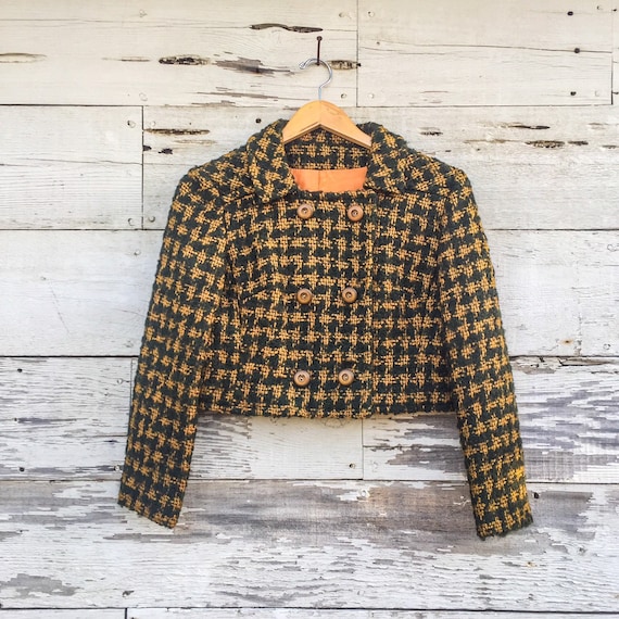 50s / 60s cropped wool jacket • XS / S • double br