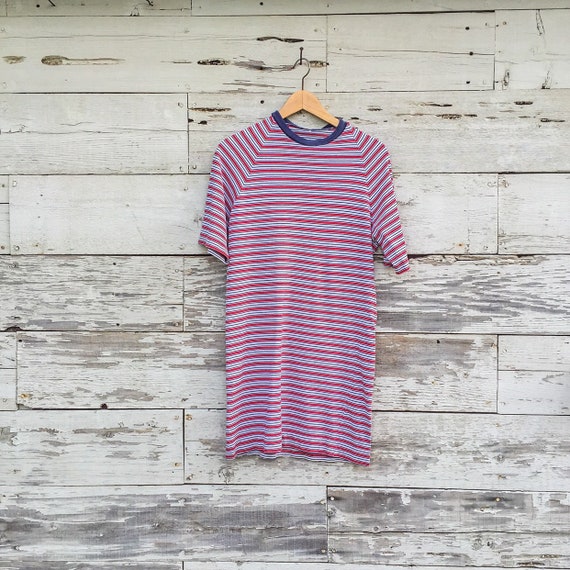 50's / 60's striped shirt dress • S / M • cotton t