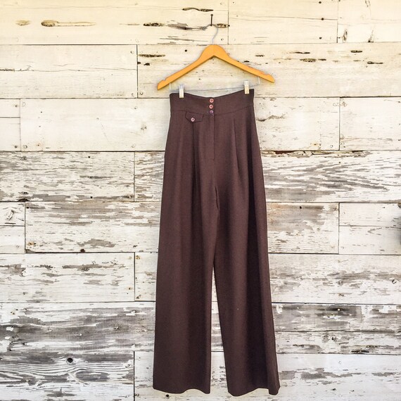 90's ultra high waist wide leg trousers • XS / S