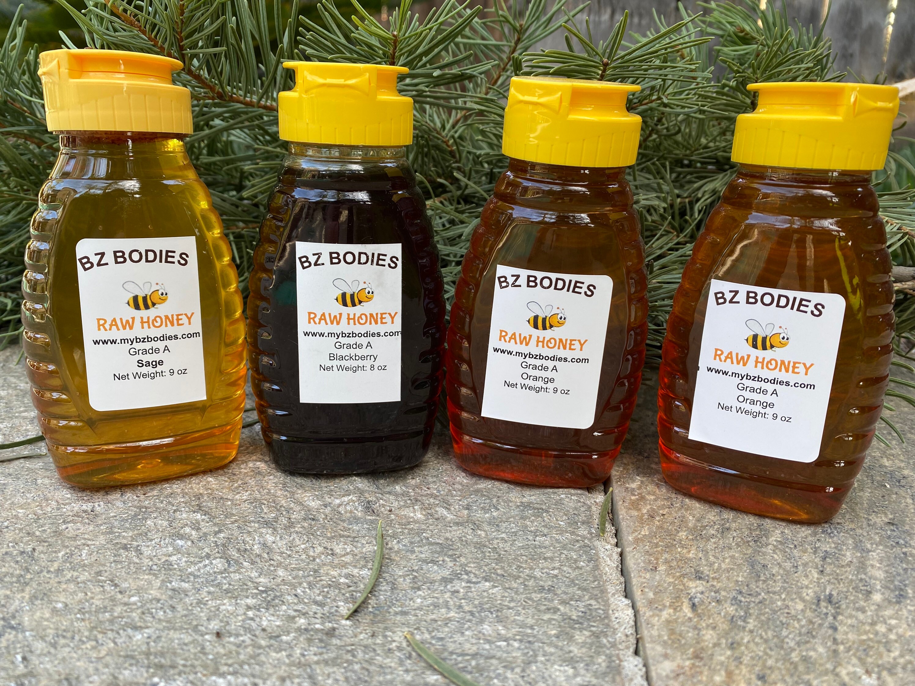 Gift Sampler of 4 raw honey jars