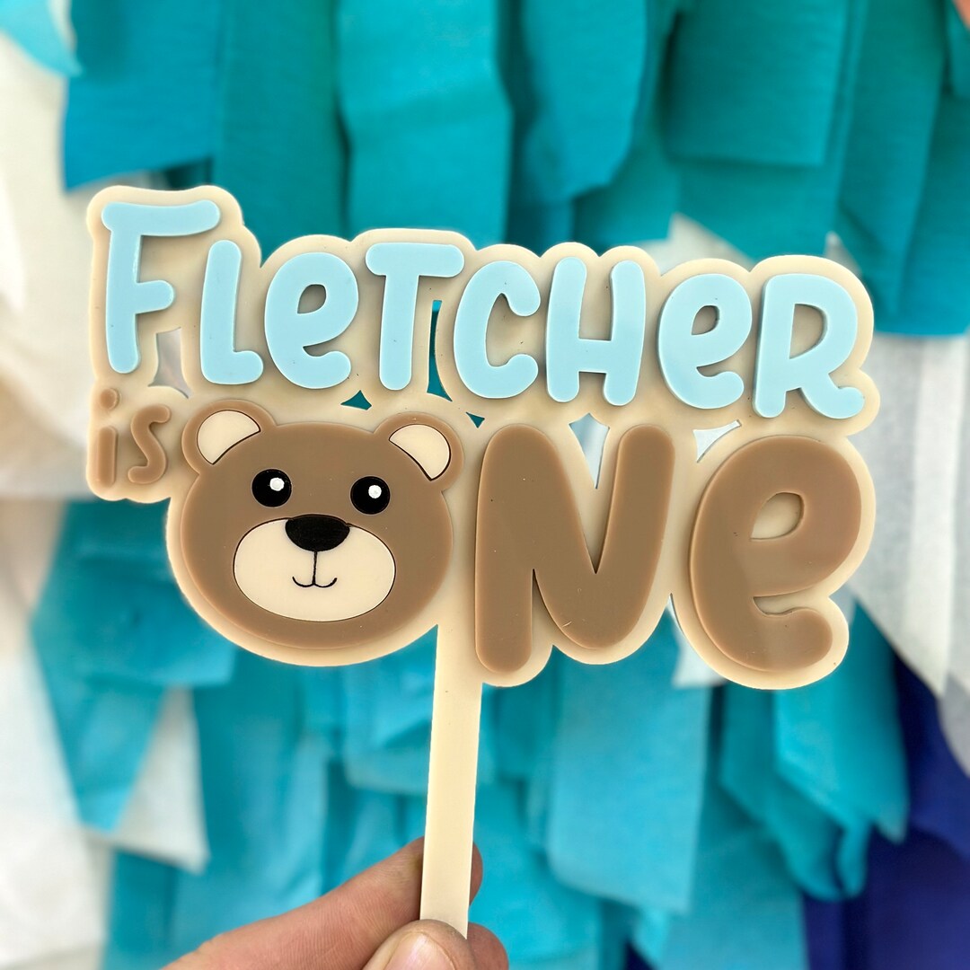 Teddy Bear Cake Topper / Bear Themed Cake Topper / First Birthday