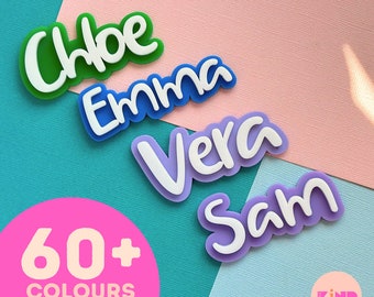 Name badge 3D letters / custom name tag / work badge / teacher /  nurse /  fun colourful badge / specialist badge