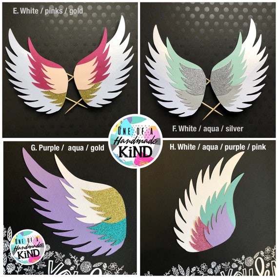 unicorn cake wings golden glitter unicorn cake wing set etsy
