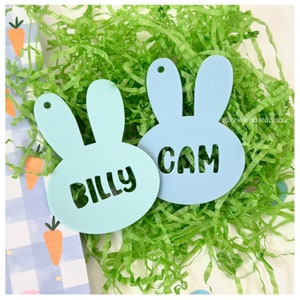 Easter bunny acrylic tag / custom SINGLE NAME tag /