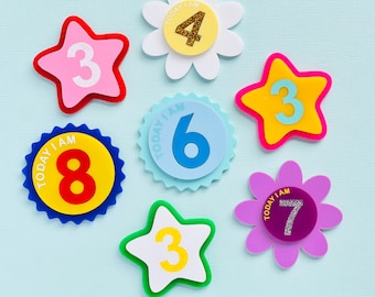 Birthday number age badges / birthday badges
