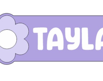 Daisy work name badge / OVER 60 COLOUR CHOICES  nurse teacher midwife name tag / custom colours bright fun name tag rectangle