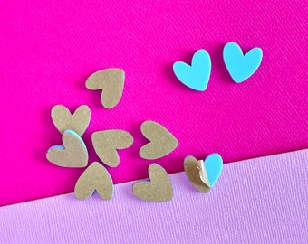 15mm acrylic heart earring blanks 10pcs (5 sets) earring blank studs / heart shape