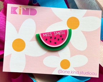 Watermelon name badge / custom name badge nurse teacher / fun name tags