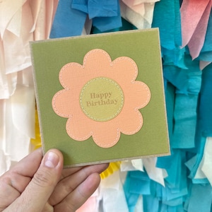 Daisy flower power birthday card / handmade birthday card/