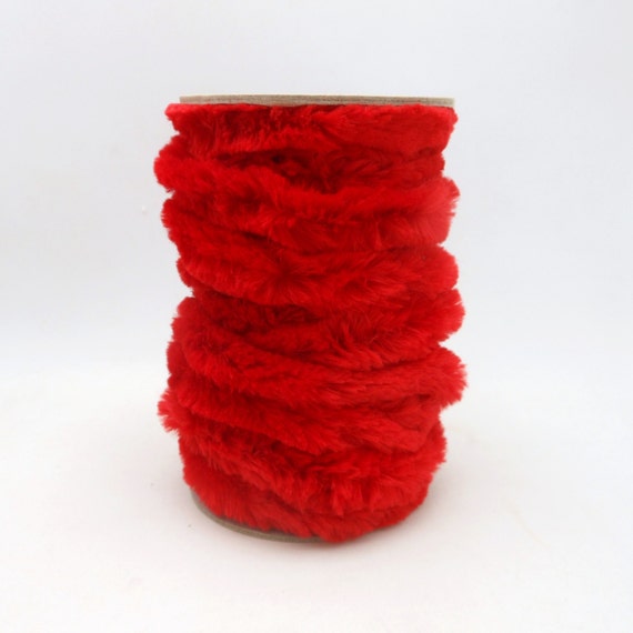 Spool of Red Chenille Wired Ribbon / Garland 9.5 Yards Etsy