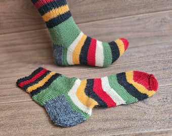 Knitted Wool Socks from Wool Yarn - size US W9 #made in Lithuania