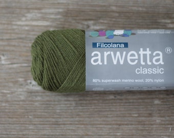 Filcolana Arwetta Classic 50g 4ply Sock yarn Color 148 Deep Olive