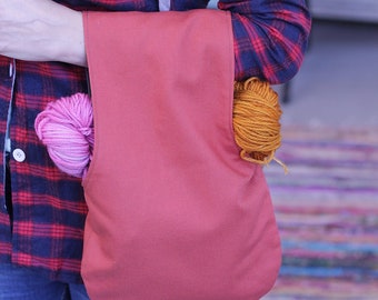 Project bag, knitting bag, linen knitting bag, knitting project bag, drawstring bag, crochet bag, linen project bag