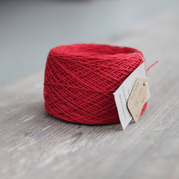 Corda Linen yarn 8ply linen yarn 100% natural linen yarn knitting yarn crocheting yarn Red linen yarn Color code: 153