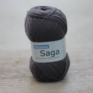 Filcolana Saga 50g Color 100% virgin wool 122 Rock dark gray wool yarn