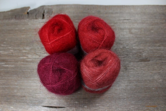Filcolana Tilia Kid Mohair Silk Yarn, Lace Weight 25g - Red Tones