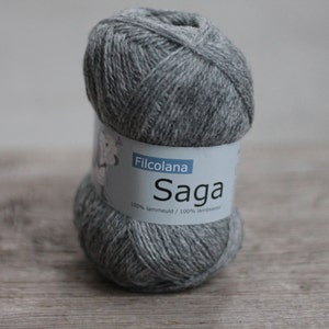 Filcolana Saga 50g Color 100% virgin wool color 951 Light Grey (melange)