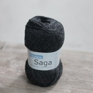 Filcolana Saga 50g Color 100% virgin wool 953 Charcoal (melange)