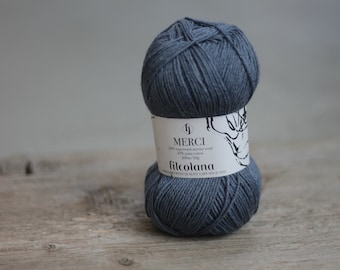 Filcolana Merci 50g Superwash merino met Pima Cotton Fingeringweight garen Kleur 601 Flint