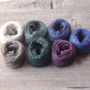 Irish heather lace weight wool yarn different colors