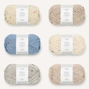 Sandnes Garn Peer Gynt with tweed effect wool Yarn 100% pure Norwegian wool yarn handknitting yarn