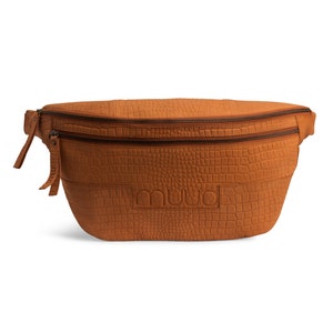 Muud croco vegas xl - limited bumbag leather handmade leather bumbag Knitting Project bag Crochet projects bag