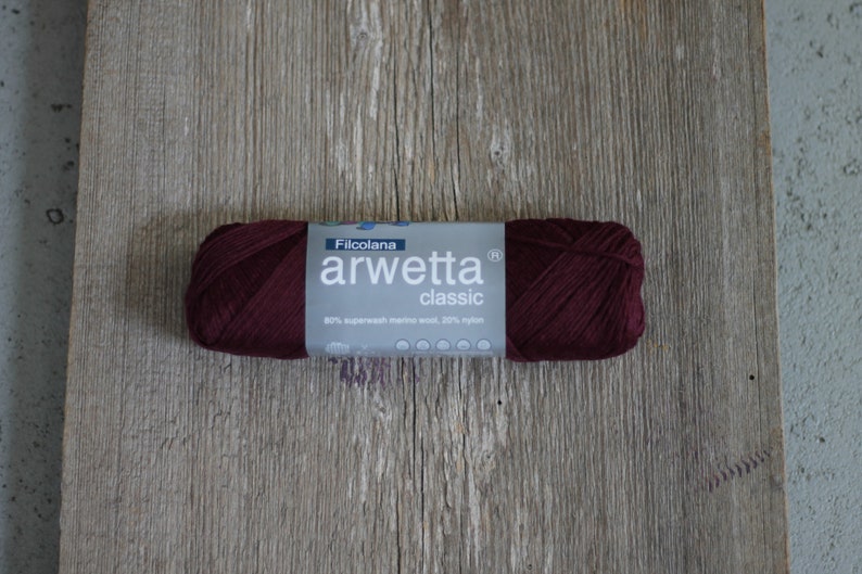 Filcolana Arwetta Classic 50g 4ply Sock yarn Color 245 Bordeaux