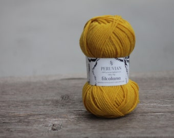 Filcolana PERUVIAANSE Hooglandwol 50 g Kleur 223 Zonnebloem 100% scheerwol