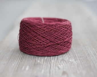 Corda Linen yarn 8ply linen yarn 100% natural linen yarn knitting yarn crocheting yarn Bordeaux red linen yarn Color code: 896