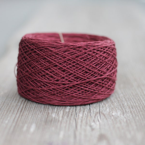 Corda Linen yarn 8ply linen yarn 100% natural linen yarn knitting yarn crocheting yarn Bordeaux red linen yarn Color code: 896