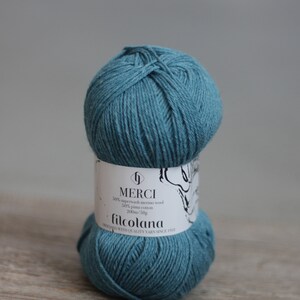 Filcolana Merci 50g Superwash merino met Pima Cotton Fingeringweight garen Kleur 603 Maomao afbeelding 2